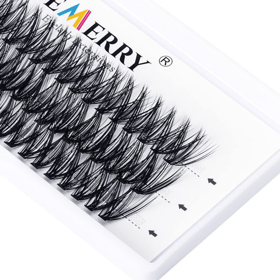 Picture of Lash Clusters Extensions 40 Roots Individual Cluster Lashes C Curl 0.07mm 12mm Thickness DIY Eyelash Extensions Handmade by GEMERRY Lashes(40D-0.07-C-12mm)