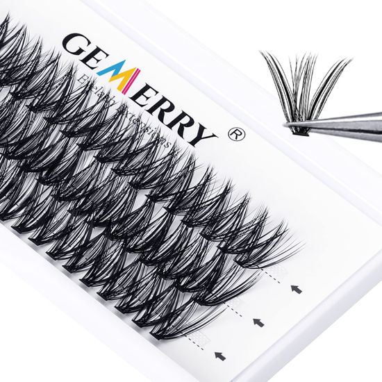 Picture of Lash Clusters Extensions 40 Roots Individual Lash Clusters 0.07 D Curl 15mm Thickness DIY Eyelash Extensions Natural Look Reusable Faux Mink Lash Clusters(40D-0.07-D-15mm)