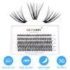 Picture of Lash Clusters Extensions 40 Roots Individual Cluster Lashes C Curl 0.07mm 8-14mm Thickness Mixed Tray Black Mink DIY Eyelash Extensions Handmade by GEMERRY Lash Clusters(40D-0.07-C, 8-14mm)