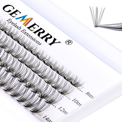 Picture of Lash Clusters Extensions 10D Individual Cluster Lashes D Curl 0.07mm 8-14mm Mixed Tray Black Mink DIY Eyelash Extensions Handmade by GEMERRY LASHES(10D-0.07-D, 8-14mm)