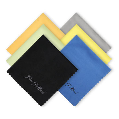 Picture of Fiber Promot 6 Pack Microfiber Cleaning Cloths for Electronics,Phone,Screen,Camera,Bottles, Lens,Square,Eye Glasses,Wipes,Optical,Computer,Laptop and TV Sets Cleaner ( 6×7 inches)