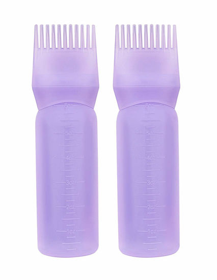 Yebeauty Root Comb Applicator Bottle Brush with Graduated Scale for Hair  Dye , 2 Pack 6 Ounce Purple