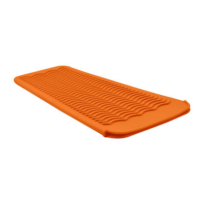 Picture of EIOKIT Silicone Heat Resistant Travel Mat Pouch for Hair Straightener,Crimping Iron,Hair Curling Iron,Hair Curling Wand,Flat Iron,Hair Waving Iron and Hot Hair Styling Tools (Orange) 1 Pack