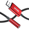 Picture of ENVEL USB to 3.5mm Audio Jack Adapter(20cm), Built-in Chip External Sound Card,Mic-Supported Audio Adapter with 3.5mm Aux Stereo Converter Compatible with Headset PC Laptop Desktops PS4 PS5 (Red)