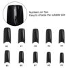 Picture of 500PCS Black Half Cover Nails Tips, krofaue Lady French Style Acrylic Artificial Tip Manicure with Box of 10 Sizes Black Press on Nails for Nail Tips Art Salons and Home