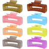 Picture of 4.1 Inch Large Hair Claw Clips 8 Pcs Rectangle Hair Clips Big Hair Clips for Thick Hair Nonslip Rectangular Hair Clips Acrylic Banana Jaw Clips Hair Accessories for Women and Girls (Candy Color)