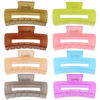 Picture of 4.1 Inch Large Hair Claw Clips 8 Pcs Rectangle Hair Clips Big Hair Clips for Thick Hair Nonslip Rectangular Hair Clips Acrylic Banana Jaw Clips Hair Accessories for Women and Girls (Candy Color)