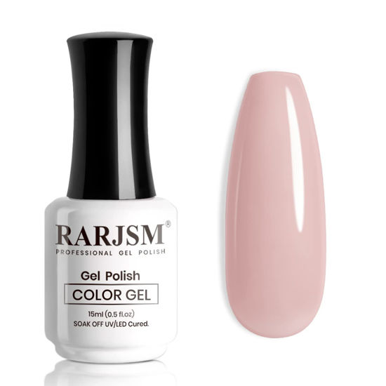 Picture of RARJSM Nude Gel Polish Purplish Pink Jelly Translucent Neutral Skin Tone Colors Gel Nail Polish Milky Pink Shade 15ml Single Bottle Soak off UV LED Cured at Home Salon DIY French Manicure Nails Art