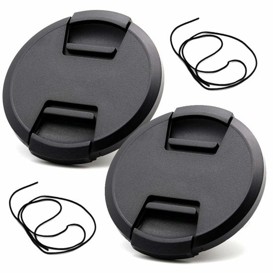 Picture of 67mm Lens Cap for Canon R6 R5 W/RF 24-105mm f/4-7.1 Lens, for Canon 90D 80D W/EF-S 18-55mm Lens, for Nikon D7500 W/Nikkor 18-140mm f/3.5-5.6G Lens, Fire Rock Snap-On 67mm Camera Lens Cap-2Packs