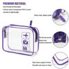 Picture of MODENGKONGJIAN TSA Approved Toiletry Bag, 3 Pcs Clear Toiletries Bags Quart Size Travel Makeup Cosmetic Bag for Women Men, Carry on Airport Airline Compliant Bag (Purple)