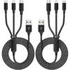 Picture of IDISON Multi Charging Cable(2Pack 4FT), iPhone Lightning Charger Cable Nylon Braided Multiple USB Cable Universal 3 in 1 Charging Cord with Type-C, Micro USB Port Connectors for Cell Phones and More