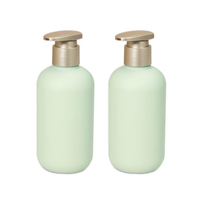 Picture of UMETASS 6.8 oz Plastic Pump Dispenser Bottles, Shampoo and Conditioner Bottles, Refillable Container for Bathroom Shower Body Wash Lotion (2 Pcs)