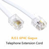 Picture of Vthahaby 20 Feet Long Telephone Extension Cord Phone Cable Line Wire, with Standard RJ11 Plug and 1 in-Line Couplers and 25 Cable Clip Holders-White