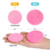 Picture of 60-Count Compressed Facial Sponges|100% Natural Kickleen Cellulose Cosmetic Spa Sponges for Daily Facial Cleansing|Makeup And Mask Removal | Exfoliating | Skin Massage | Pore Exfoliation(Pink)