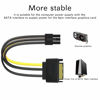 Picture of Pienmor SATA Power Cable 3 Pack SATA 15-Pin to 6-Pin PCI Express Card Power Cable Adapter 8 Inch