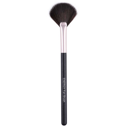 Picture of ENERGY Fan Brush Professional Blush Brush Soft Vegan Synthetic Makeup Brush for Face Highlighting,Buffing and Blending with Powder Cream Cosmetics Blusher Highlighter Applicator Eyeshadow Brush