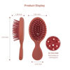 Picture of RHOS Mini Travel Hair Brush for Women/Men/Kids - Pocket Detangler Brush for Wet and Dry Hair - Travel Size Paddle Brush for Detangling- For All Hair Types (1 Pack-Red)