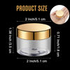 Picture of 4 Pieces Round Clear Wide-mouth Leak Proof Plastic Container Jars with Lids for Travel Storage Makeup Beauty Products Face Creams Oils Salves Ointments DIY Making or Others (Gold, 1 Ounce)