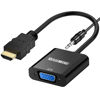 Picture of HDMI to VGA Adapter, Gold-Plated HDMI to VGA Adapter with 3.5mm Audio Port Male to Female for Computer, Desktop, Laptop, PC, Monitor, Projector, HDTV, Chromebook, Raspberry Pi, Roku, Xbox and More