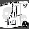 Picture of Jecery 2 Pieces Skeleton Artist Glove for Drawing Tablet Glove for Graphics with Two Finger Digital Tablet Drawing Glove Palm Rejection Glove for Pad Painting Writing, Right Hand