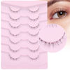 Picture of Focipeysa Bottom False Eyelashes Lower Lashes Natural Look Under Strips Lashes Wispy Bottom Eyelashes 7 Pairs