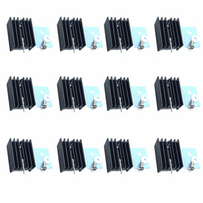 Picture of TO-220 Heatsink Kit,TO220 Heatsink + Insulator/Mounting Kits (TO220 Heat Sink +Screw+Insulator Rubberized Silicone) for LM78XX Voltage Regulator, MOSFET Transistor 20mmx15mmx11mm 12 Pack