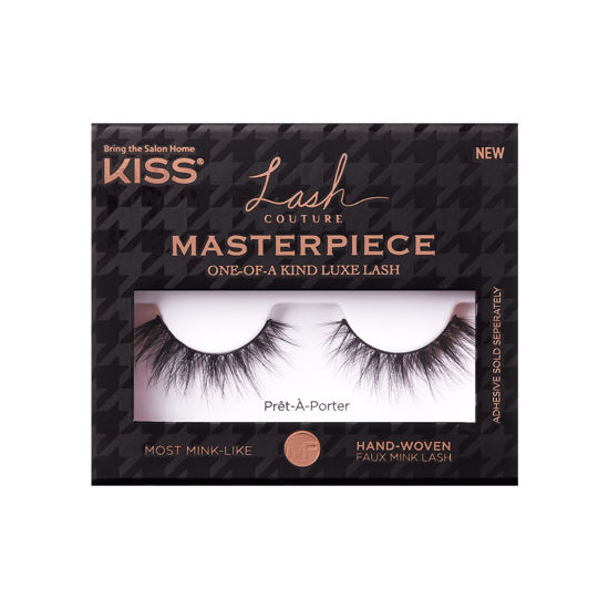 Picture of KISS Lash Couture Masterpiece Fake Eyelashes Style 01, ‘Pret-A-Porter’, One-of-a-Kind Luxe Lash, Hand Woven Faux Mink Synthetic False Eyelashes, 1 Pair