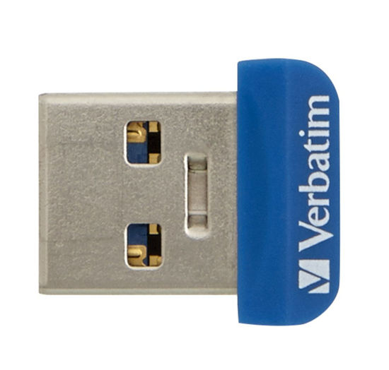 Picture of Verbatim 16GB Store 'n' Stay Nano USB 3.2 Gen 1 Flash Drive Snag-free Low Profile Thumb Drive with Microban Antimicrobial Product Protection - Blue 98709