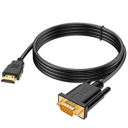 Picture of Wozzo HDMI to VGA Cable 3.3 Feet, HDMI to VGA Adapter (Male to Male) 1080P HD Video Cord Compatible for Computer, Desktop, Laptop, PC, Monitor, Projector, HDTV and More (NOT Bidirectional, 1M)