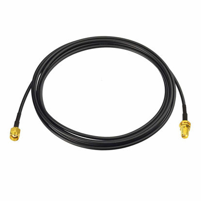 Picture of Bingfu RP-SMA Male to RP-SMA Female Bulkhead Mount RG174 WiFi Antenna Extension Coaxial Cable 2m 6.5 feet for WiFi Router Wireless Network Card USB Adapter Security IP Camera