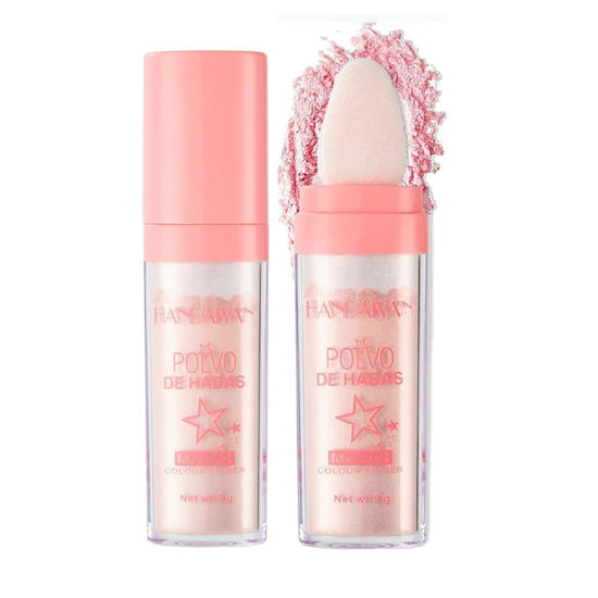 Picture of Polvo De Hadas HANDAIYAN Body Brightens the Natural Three-Dimensional Face Blusher Fairy Highlight Patting Powder. (02# Fairy Pink)