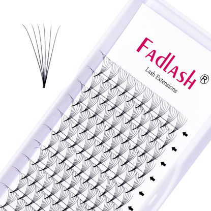 Picture of Lash Extension 6D Premade Fans Eyelash Extensions D Curl 0.07 18mm Volume Lashes Extensions Pointed Base Middle Stem Pre made Lash Fans 8-20mm to Choose (6D-0.07-D, 18mm)