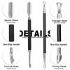 Picture of 2PCS Metal Black Cuticle Pusher and Cutter Remover Salon Quality Stainless Steel Acetone Gel Nail Polish Peeler Scraper Durable Professional Manicure Pedicure Cleaner Tool For Fingernail and Toenail