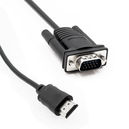 Picture of HDMI to VGA Cable 4.9ft/1.5m HDMI to VGA Video Converter Adapter 1080P Male to Male Compatible for Computer, Desktop, Laptop, PC, Monitor, Projector, HDTV