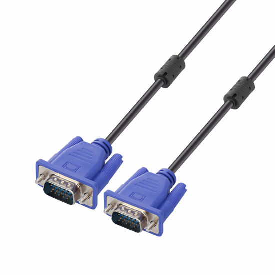 Picture of ENUODA Blue VGA Cable 15 Pin Male to Male Plug Computer Monitor Cable Wire Cord，4.9 Feet