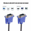 Picture of ENUODA Blue VGA Cable 15 Pin Male to Male Plug Computer Monitor Cable Wire Cord，4.9 Feet