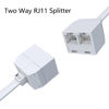 Picture of Goupchn Two Way Telephone Splitters RJ11 Male to Dual Female Cable 6P4C Telephone Wall Adaptor Separator White for Landline 2-Pack