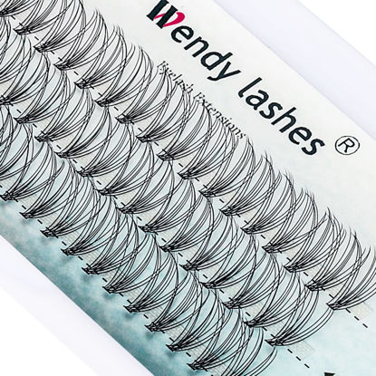 Picture of Individual Lashes 10 Root 12-16mm Cluster Eyelashes D Curl 0.07mm Thickness Grafting Fake False Eyelashes Eyelash Extension 10D Soft Lightweight Professional Makeup Handmade Individual Cluster Eye Lashes(Cluster Lashes-10D-0.07-D,14mm)