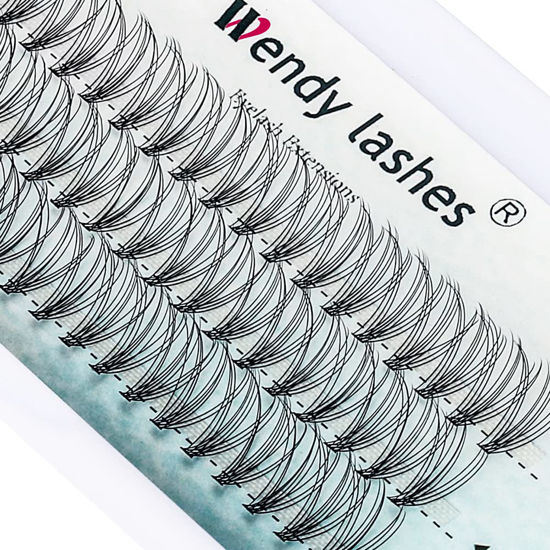 Picture of Individual Lashes, Lash Clusters C D Curl Lashes DIY Cluster Lashes Single Length Individual Lashes 0.07mm Thickness Matte Black Cluster Lashes DIY Lashify Natural Wispy Lashes(Cluster Lashes-10D-0.10-D,15mm)