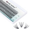 Picture of Individual Lashes 20 Root 12-16mm Cluster Eyelashes C Curl 0.07mm Thickness Grafting Fake False Eyelashes Eyelash Extension 10D Soft Lightweight Professional Makeup Handmade Individual Cluster Eye Lashes(Cluster Lashes-20D-0.07-C,12mm)