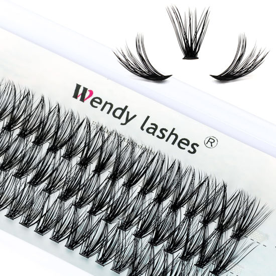 Picture of Individual Lashes 40 Root 12-16mm Cluster Eyelashes D Curl 0.07mm Eyelashes Eyelash Extension 40D Soft Lightweight Professional Handmade Individual Cluster Eye Lashes(Cluster Lashes-40D-0.07-D,13mm)