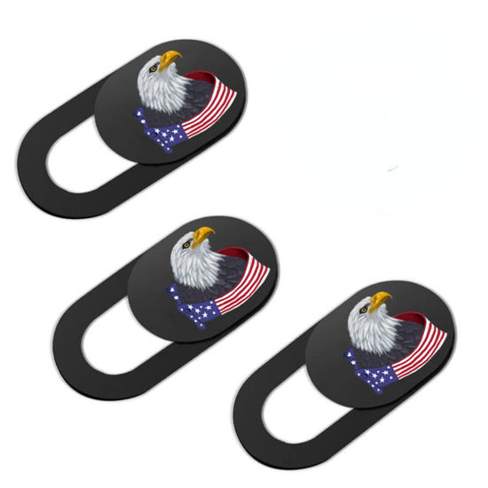 Picture of Flag Eagle Webcam Camera Cover Slide - Web Camera Cover Fits for Laptop, Desktop, Pc, Macboook Pro, iMac, Mac Mini, iPad Pro, Computer, iPhone, Protect Your Privacy Security