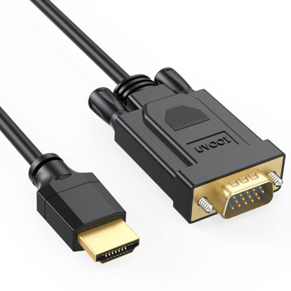 Picture of UVOOI HDMI to VGA Cable 3.3 Feet, HDMI to VGA Adapter Cable for Monitor 1080P HD Video Cord Compatible with Raspberry Pi, Roku, Computer, Laptop, Projector, HDTV