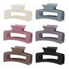 Picture of 6 Pack Square Claw Clips, Hair Claw Clips for Women Girls, 3.5" Medium Non-slip Hair Clips, Rectangular Claw Hair Clips, Matte Hair Claws Strong Hair Styling Accessories Jumbo Claw Clip for Thin Hair