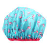 Picture of Reusable Shower Cap & Bath Cap & Lined, Oversized Waterproof Shower Caps Large Designed for all Hair Lengths with PEVA Lining & Elastic Band Stretch Hem Hair Hat - Fashionista Flamingo Party