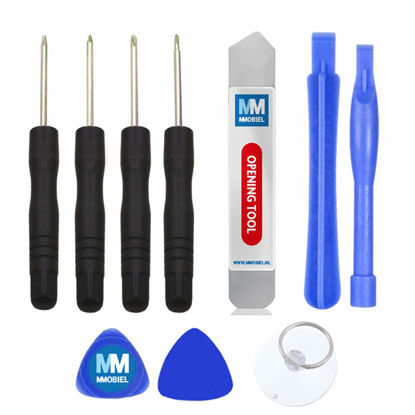 Picture of MMOBIEL 10 in 1 Repair Opening Pry Tools Screwdriver Kit Set for various Smartphones etc incl Suction Cup Metal Spugder