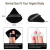 Picture of 10 Pieces Pure Cotton Powder Puff Face Triangle Soft Makeup Puff for Loose Powder Soft Body Cosmetic Foundation Sponge Mineral Powder Wet Dry Makeup Tool with Strap - Black/White