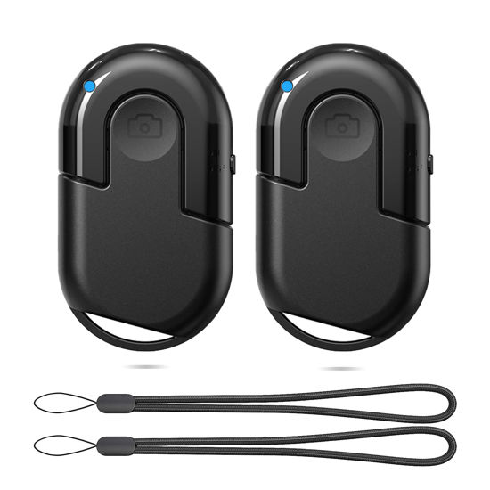 Picture of 2 Pack Bluetooth Camera Remote Control Shutter Wireless Technology Compatible with iPhone & Android Phones/iPad iPod Tablet, Wrist Strap Included