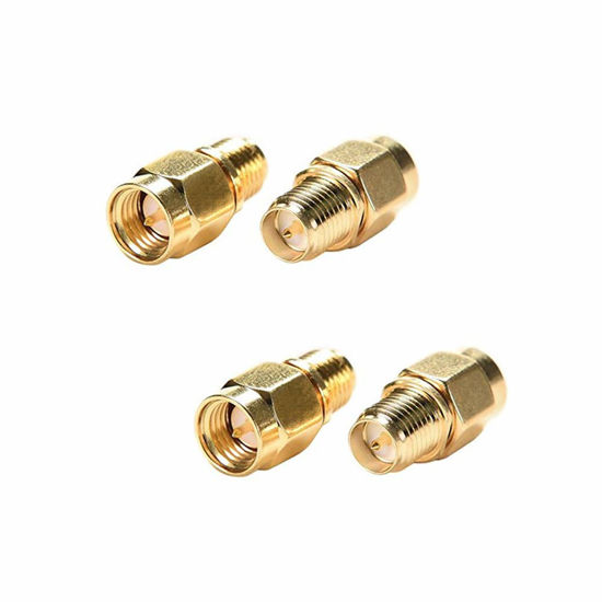 Picture of CORONIR (4Pack) SMA Adapter SMA Male to RP SMA Female Jack Connector for RF Coax Cable Wi-Fi Antenna/Signal Booster/Repeaters/Radio/Extension Cable/FPV Drone