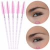 Picture of Tbestmax 200 Disposable Eyelash Brush Mascara Wands Spoolies for Eye Lashes Extension Eyebrow and Makeup Pink